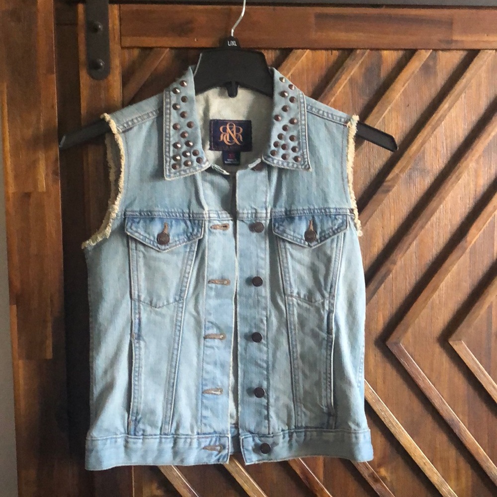 Denim Studded Vest
